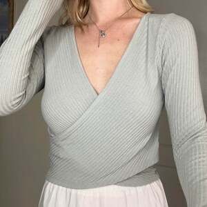 Abercrombie & Fitch Ribbed Long Sleeve Wrap Sweater